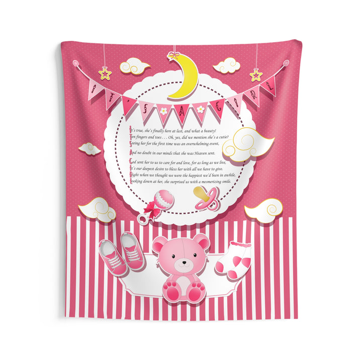 Baby Steps "It's a Girl" Acrostic Poem Baby Shower Backdrop - Baby Items