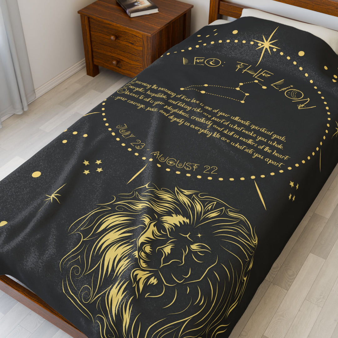 Leo Acrostic Poem Velveteen Plush Blanket