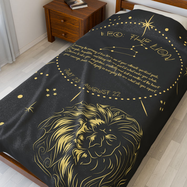 Leo Acrostic Poem Velveteen Plush Blanket
