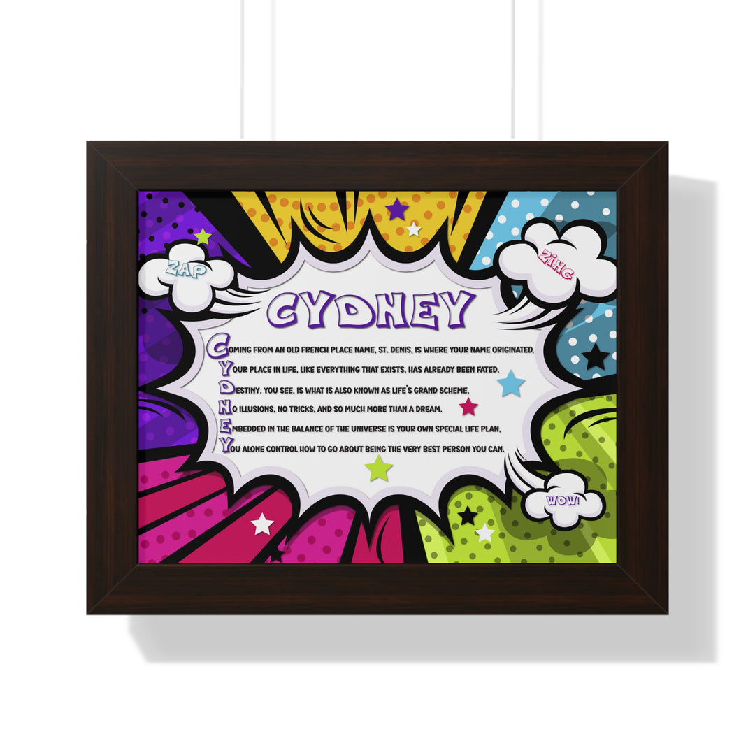 Namesakes Framed Acrostic Name Poem - Burst Comic-style