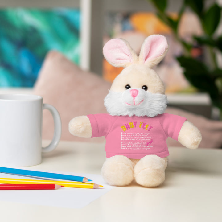 Baby Steps Stuffed Animals with Tee - Baby Feet - Pink Footprints