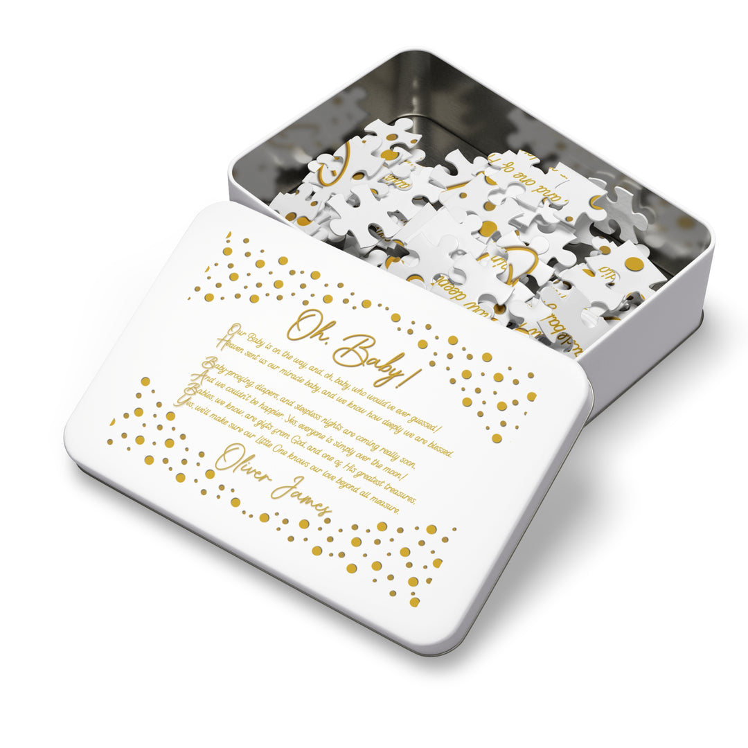 Oh, Baby! Acrostic Poem Jigsaw Puzzle - Personalized - Tin Box