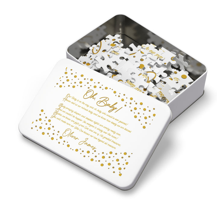 Oh, Baby! Acrostic Poem Jigsaw Puzzle - Personalized - Tin Box