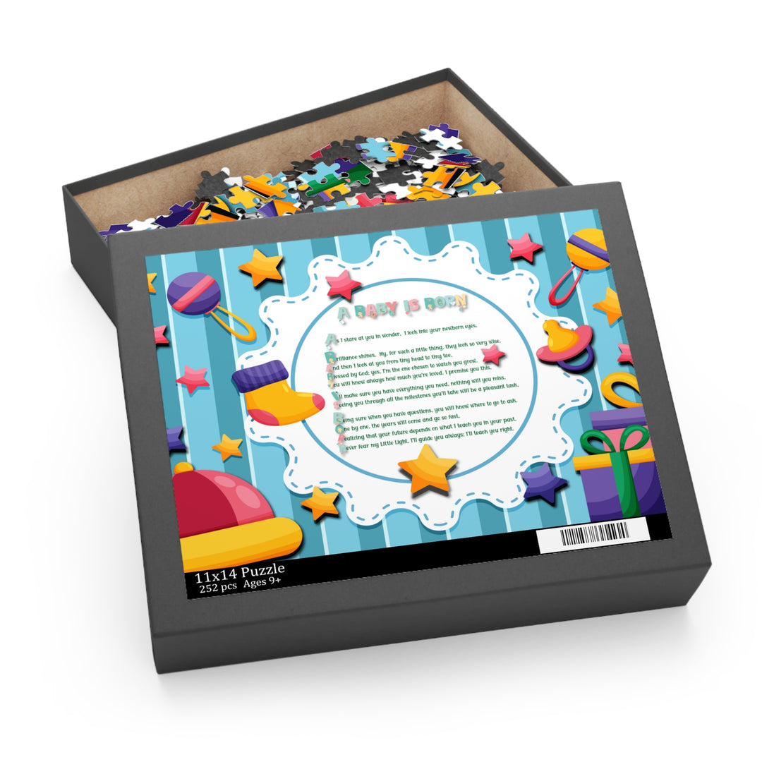A Baby is Born Acrostic Poem Puzzle - Stars - Cardboard