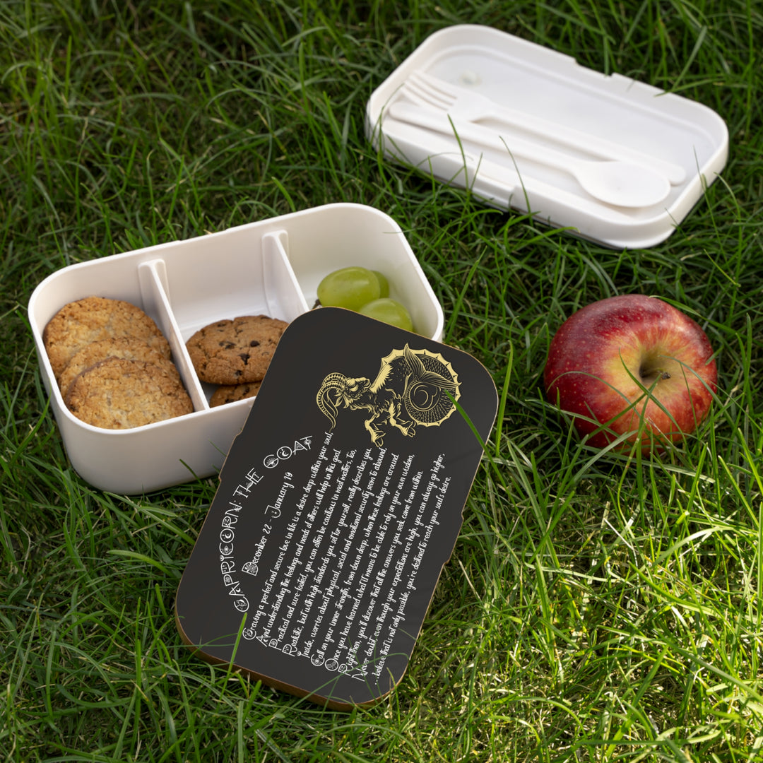 Capricorn Acrostic Poem Bento Lunch Box - Wooden Lid