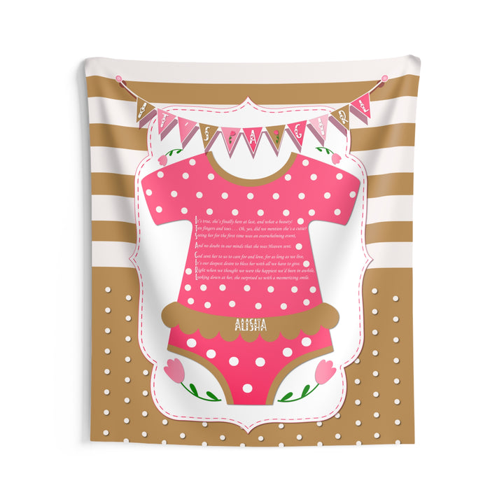 "It’s a Girl" Acrostic Poem Baby Shower Backdrop-Baby Bodysuit - Personalized