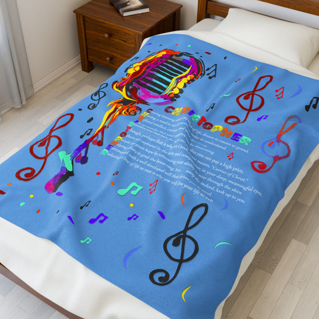 Namesakes Acrostic Poem on Velveteen Plush Blanket