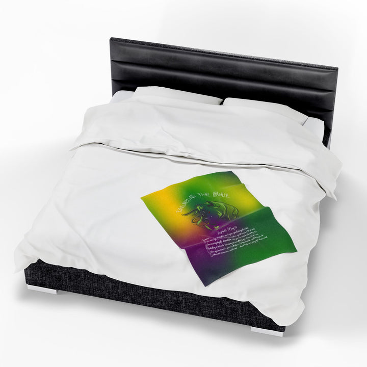 Taurus Acrostic Poem Velveteen Plush Blanket - Colored