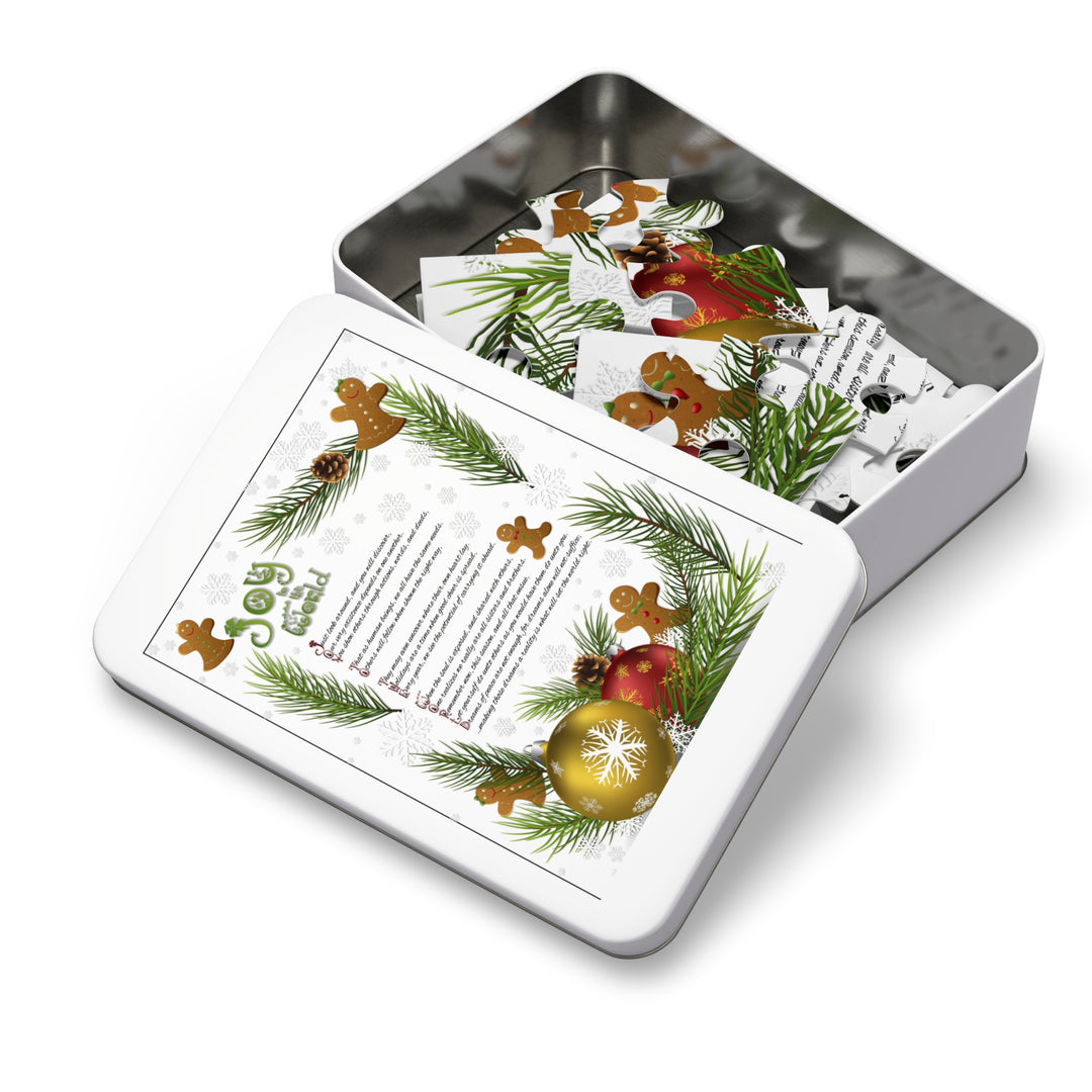 Joy to the World Acrostic Poem Puzzle - Gingerbread - Tin Box