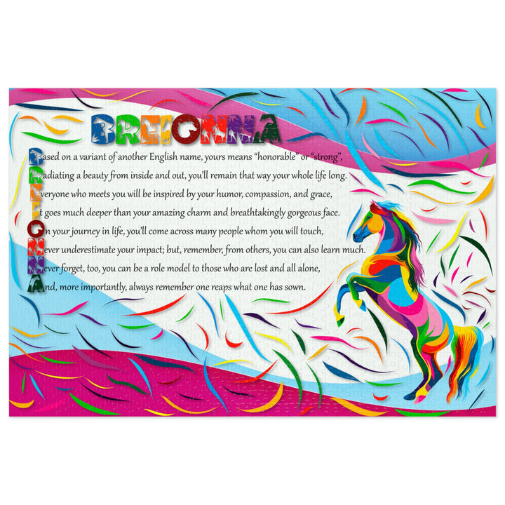 Namesakes Acrostic Poem Jigsaw Puzzle - Horse - Personalized - Tin Box