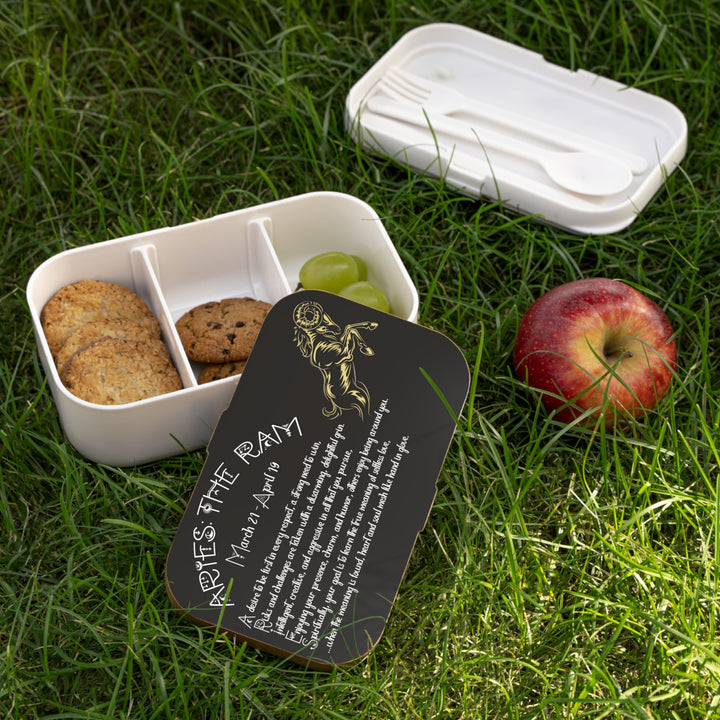 Aries Acrostic Poem Bento Lunch Box - Wooden Lid