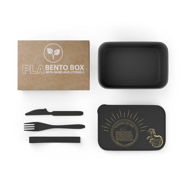 Capricorn Acrostic Poem Bento Lunch Box - Black