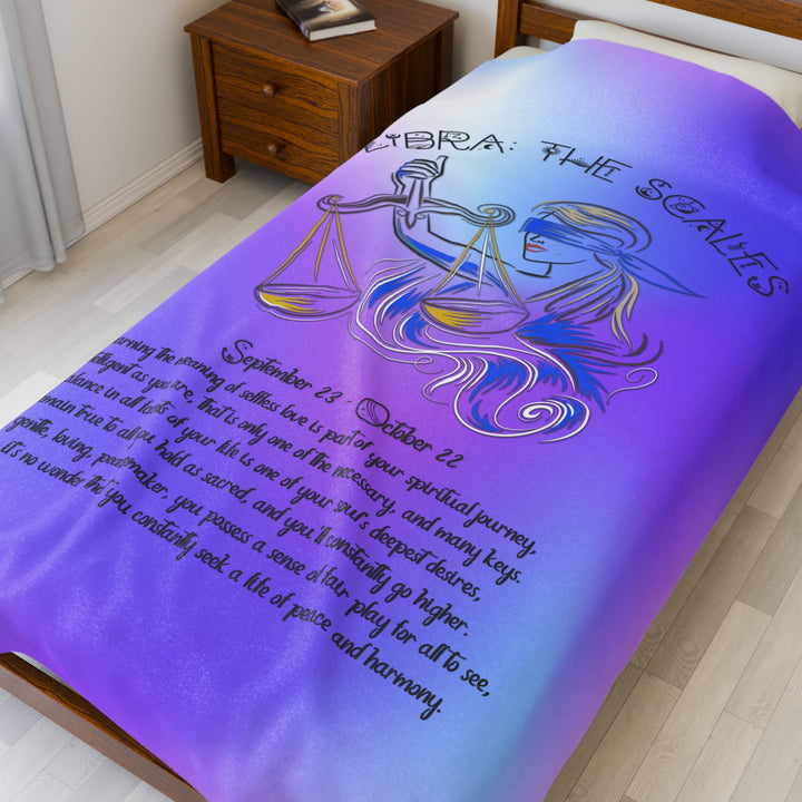 Libra Acrostic Poem Velveteen Plush Blanket - Colored