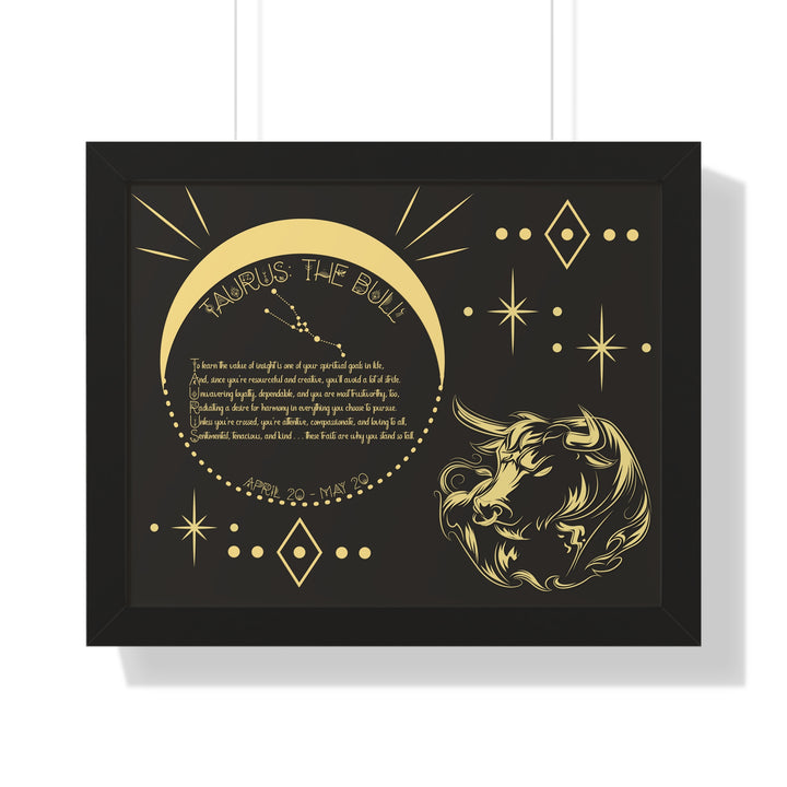 Written in the Stars Framed Acrostic Poem Print - Taurus