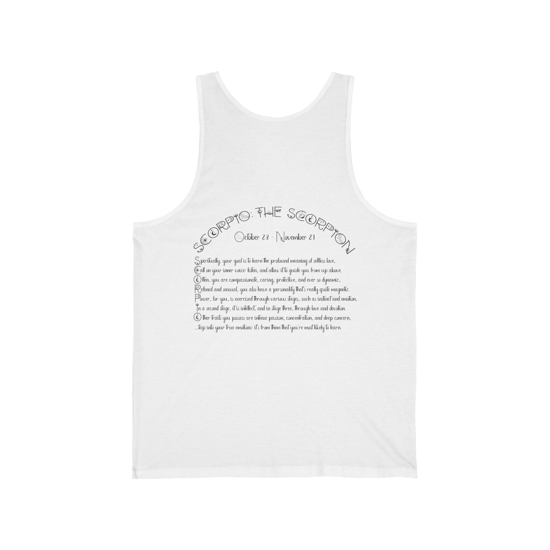“Scorpio” Unisex Acrostic Poem Jersey Tank