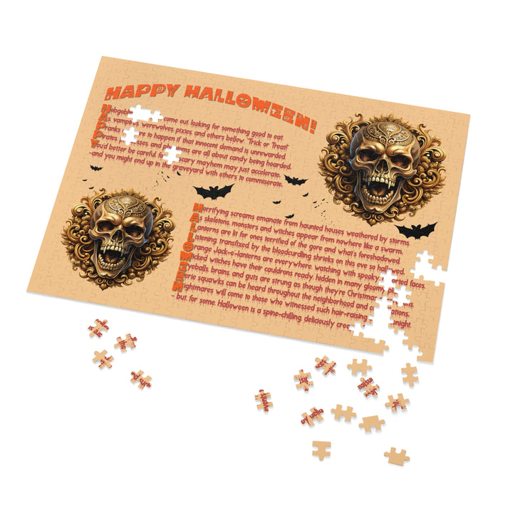 Happy Halloween Acrostic Poem Puzzle - Skull - Tin Box