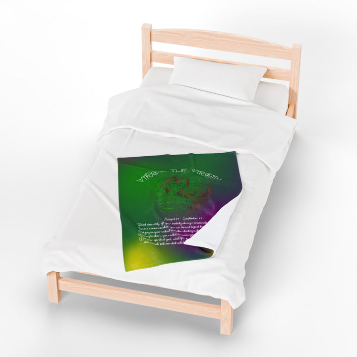 Virgo Acrostic Poem Velveteen Plush Blanket - Colored