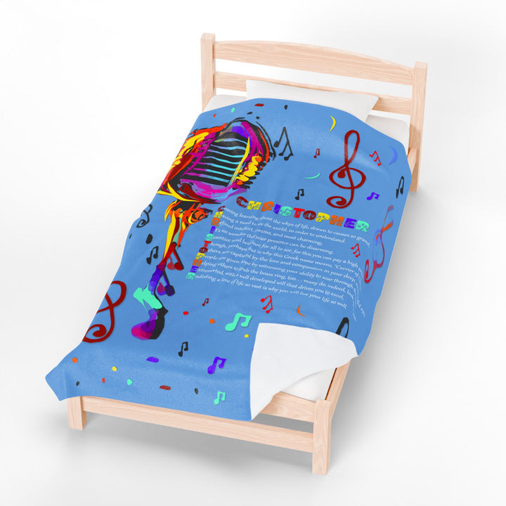 Namesakes Acrostic Poem on Velveteen Plush Blanket