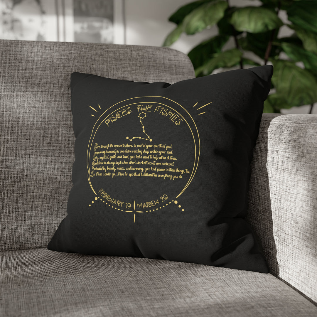 Written in the Stars Pillowcase/Cover Spelling Out "Pisces"