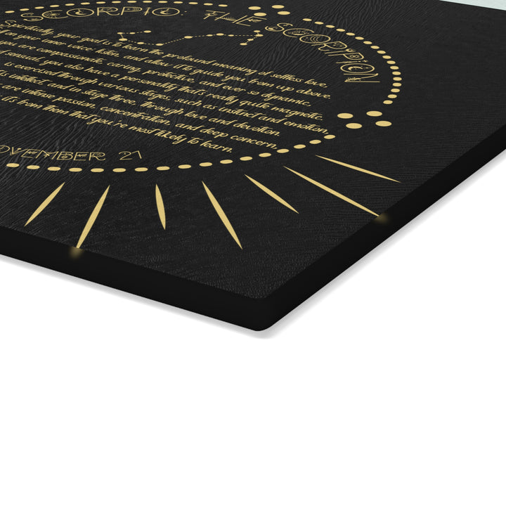 Scorpio Acrostic Poem Glass Cutting Board