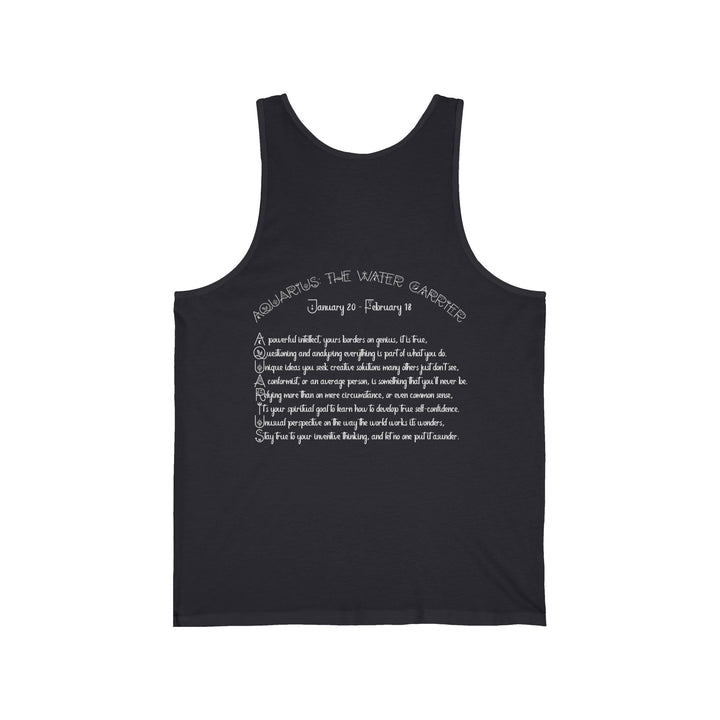 “Aquarius” Acrostic Poem Unisex Jersey Tank