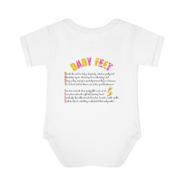 Baby Feet Acrostic Poem Baby Bodysuit - Glitter Footprints