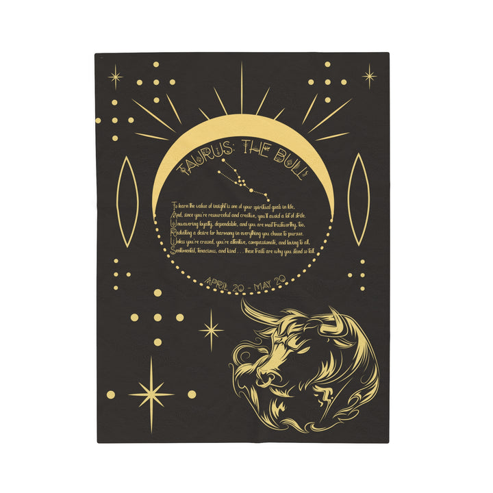 Written in the Stars Velveteen plush blanket with acrostic poem spelling out "Taurus"