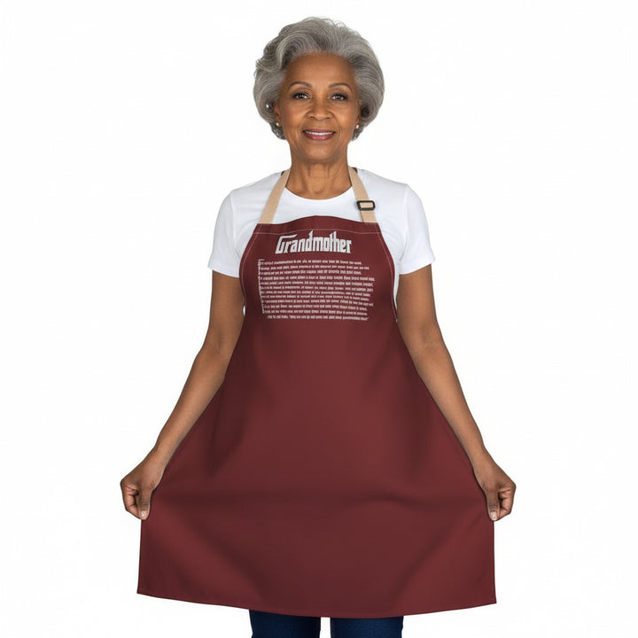 Grandmother Acrostic Poem Adjustable Tie Back Chef Apron - Red