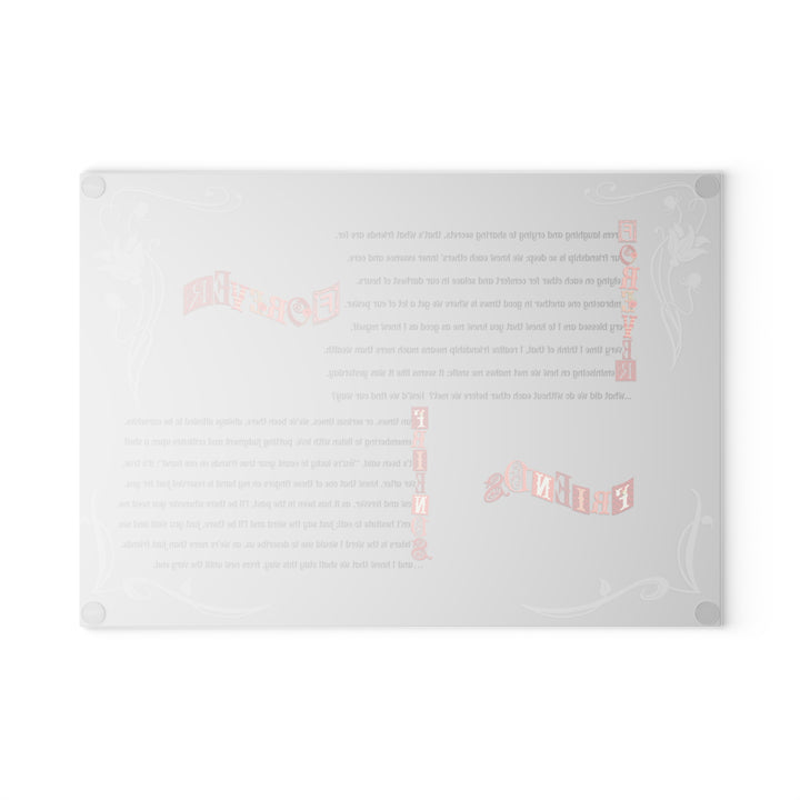 Forever Friends Acrostic Poem Glass Cutting Board - Eclectic Font