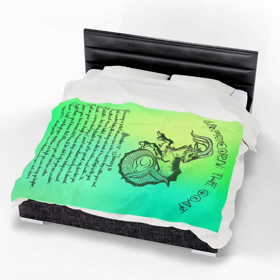 Capricorn Acrostic Poem Velveteen Plush Blanket