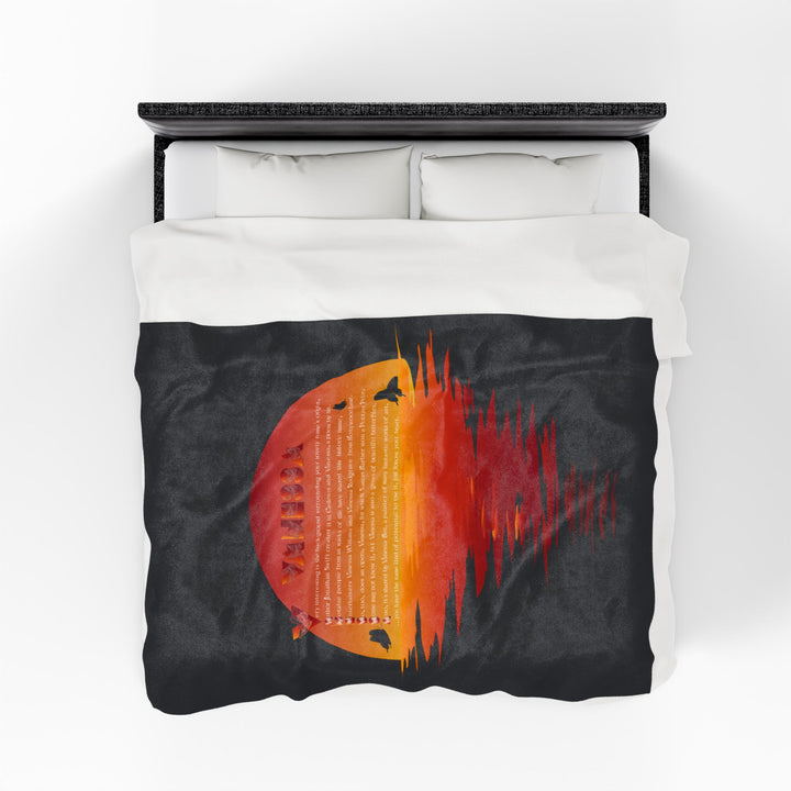 Namesakes  Acrostic Poem on Velveteen Plush Blanket - Sunset Reflection