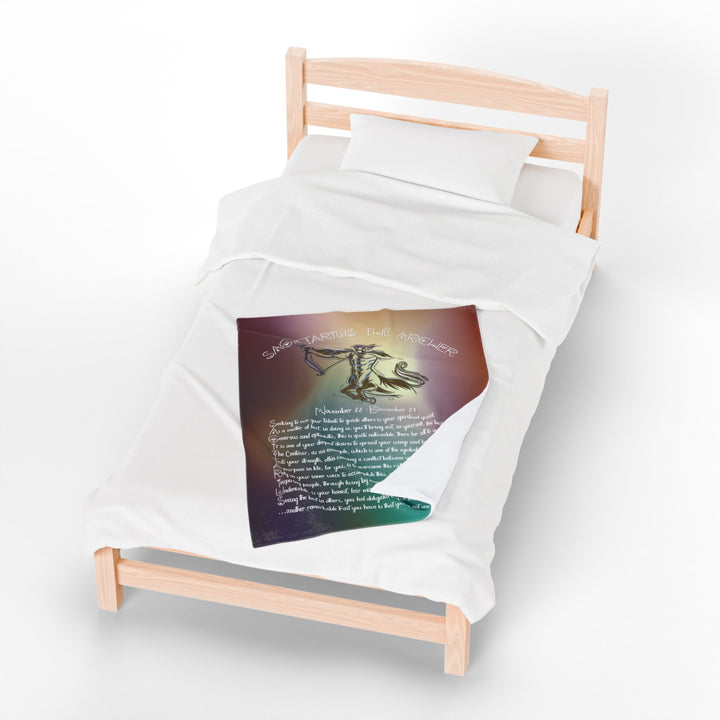 Sagittarius Acrostic Poem Velveteen Plush Blanket - Colored