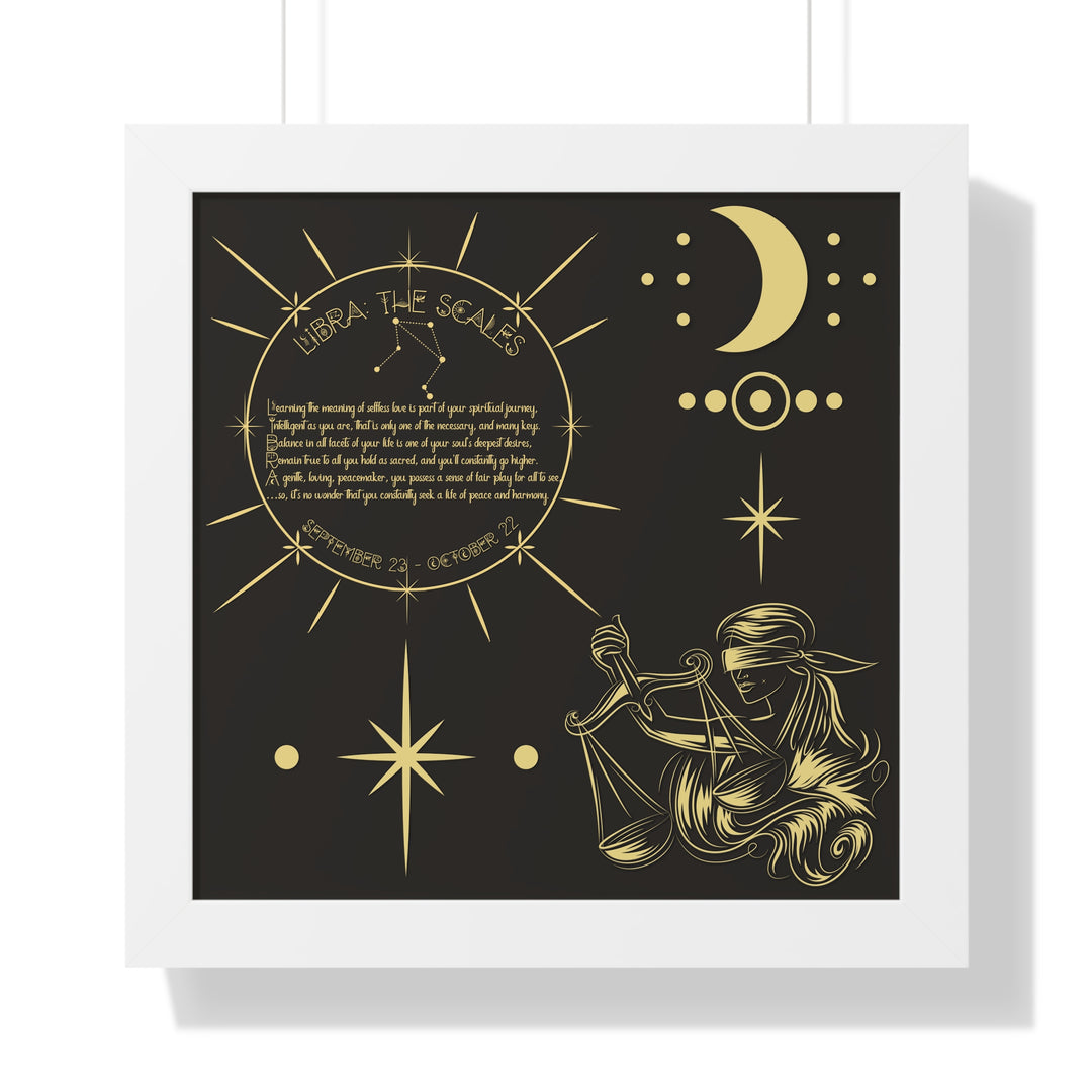 Written in the Stars Framed Acrostic Poem Print - Libra