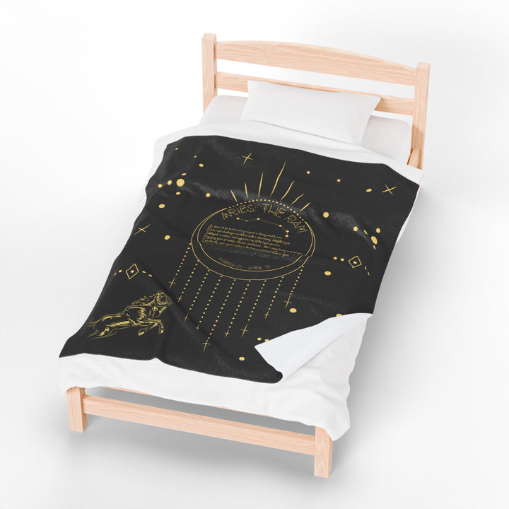 Aries Acrostic Poem Velveteen Plush Blanket