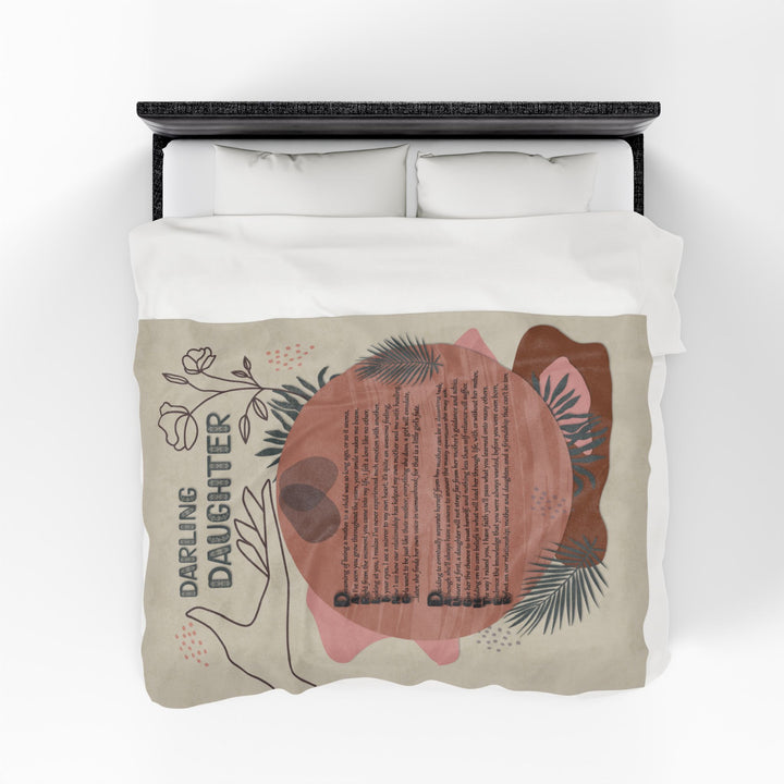 Darling Daughter Acrostic Poem Velveteen Plush Blanket - Boho Design