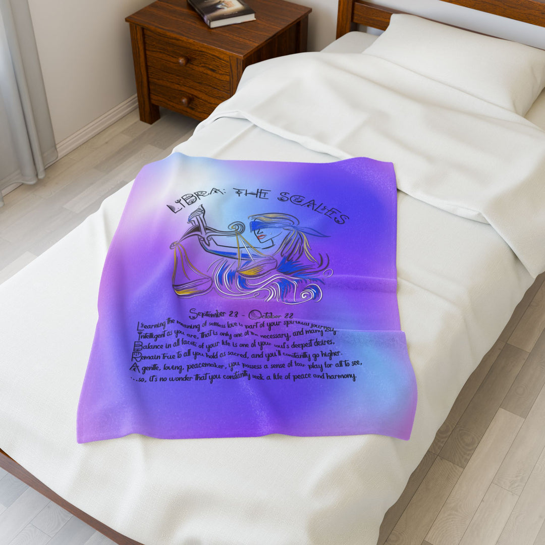 Libra Acrostic Poem Velveteen Plush Blanket - Colored
