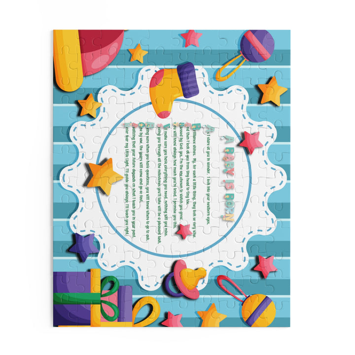 A Baby is Born Acrostic Poem Puzzle - Stars - Cardboard