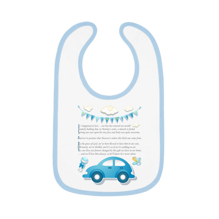 Baby Steps Acrostic Poem - Contrast Trim Jersey Bib - "It's a Boy"