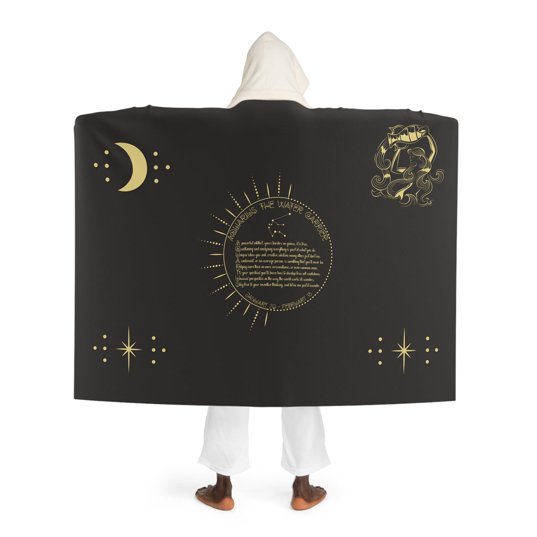 Written in the Stars Hooded Sherpa Fleece Blanket - Aquarius