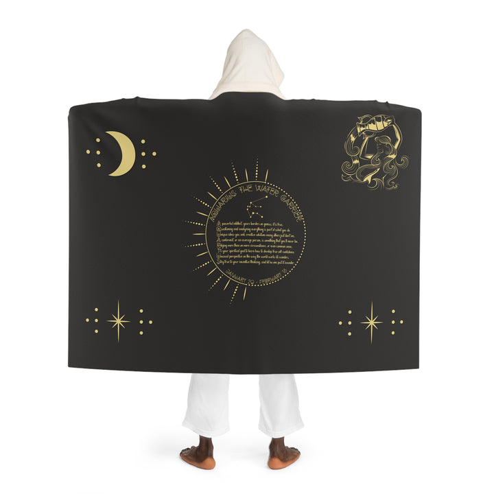 Written in the Stars Hooded Sherpa Fleece Blanket - Aquarius