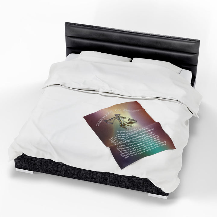 Sagittarius Acrostic Poem Velveteen Plush Blanket - Colored
