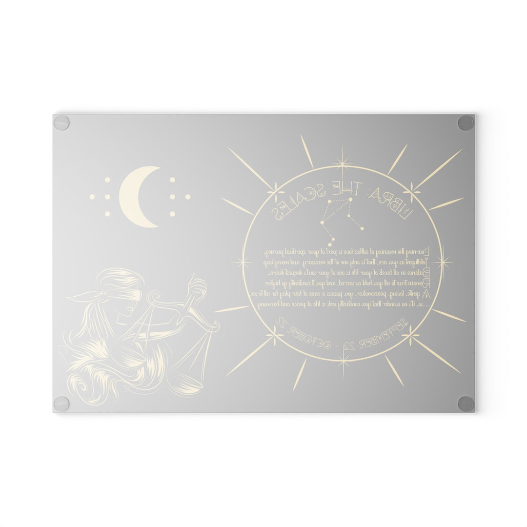 Libra Acrostic Poem Glass Cutting Board
