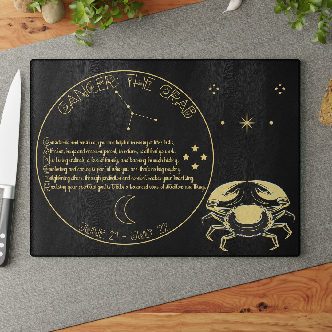 Cancer Acrostic Poem Glass Cutting Board