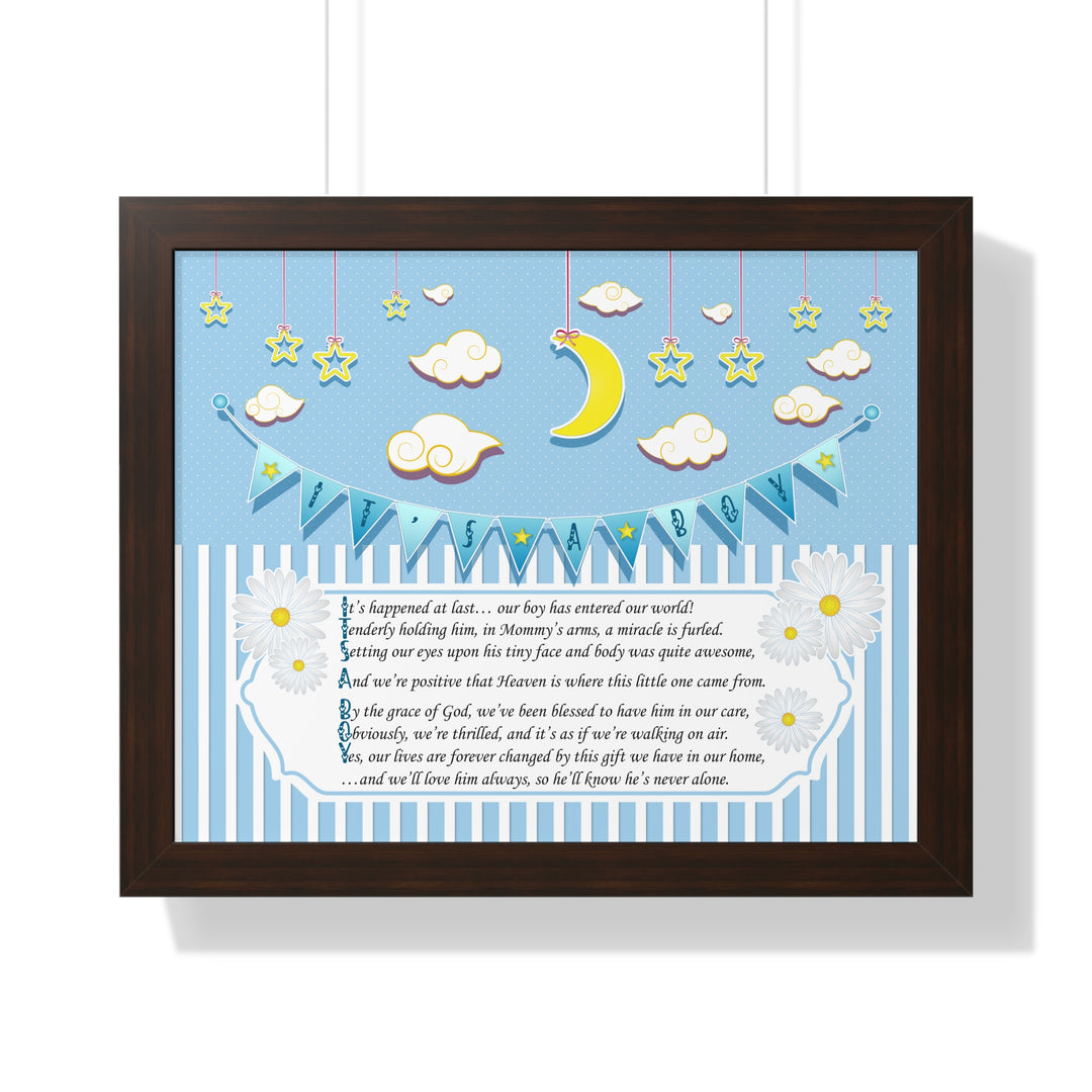 Baby Steps "It's a Boy" Framed Print Collection - No Personalization