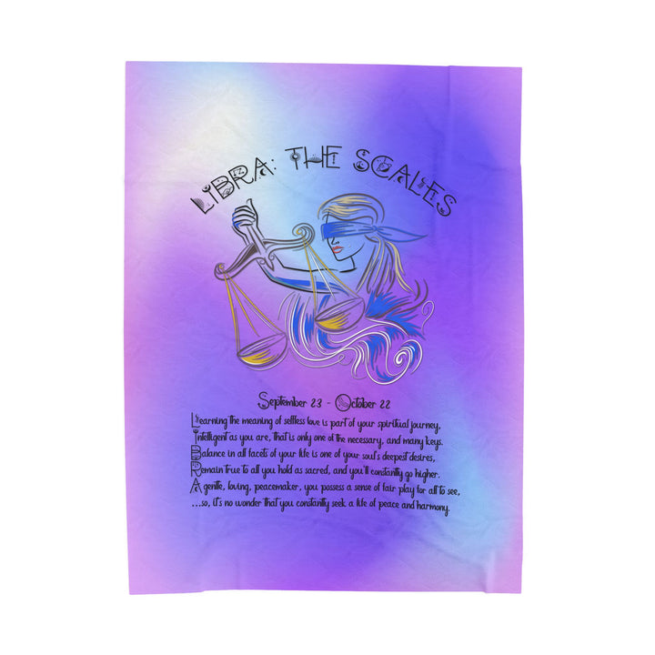 Libra Acrostic Poem Velveteen Plush Blanket - Colored