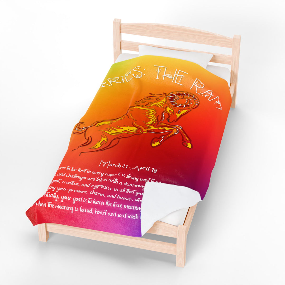 Aries Acrostic Poem Velveteen Plush Blanket