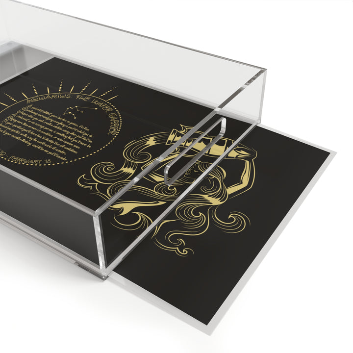 Aquarius Acrostic Poem Acrylic Serving Tray