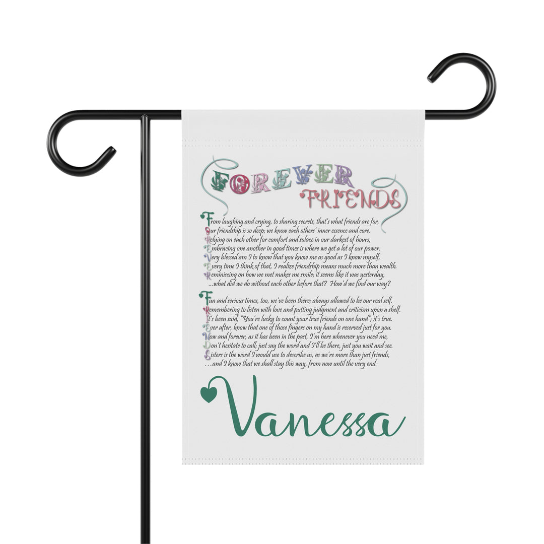 Friends Forever Acrostic Poem outdoor/Garden Banner - Personalized