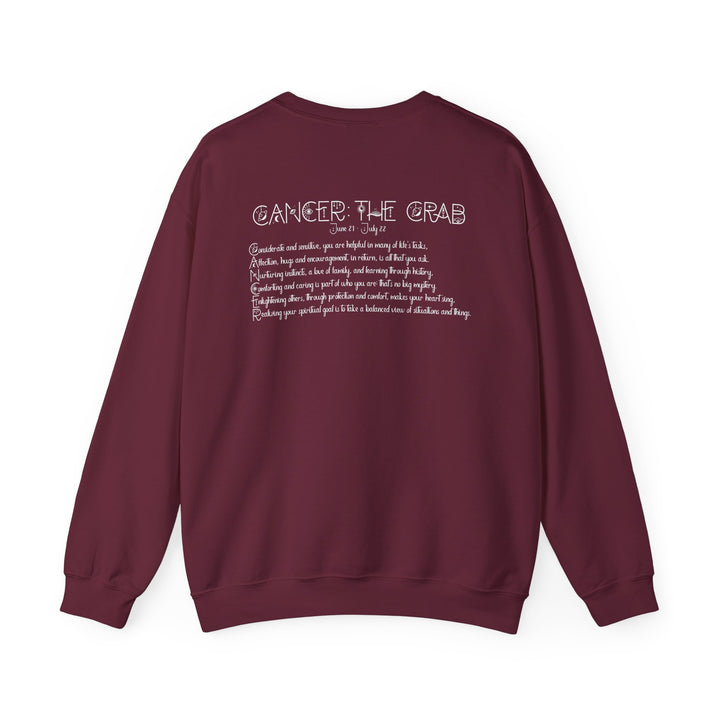 Cancer Acrostic Poem Astrology Sweatshirt - Unisex