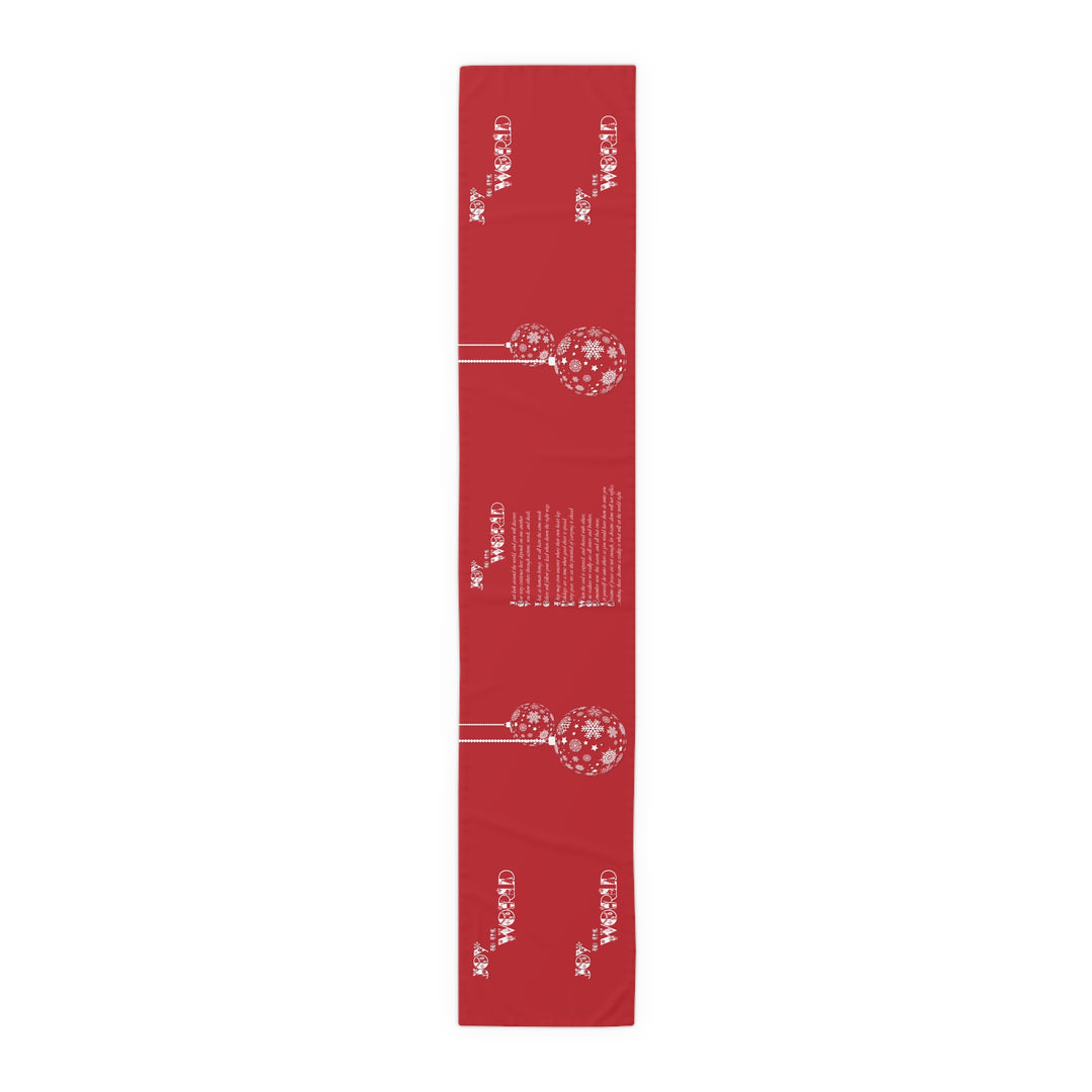 Joy to the World Acrostic Poem Table Runner - Red-Ornaments